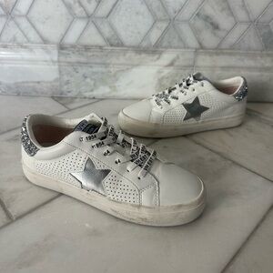 Size 7.5 Vintage Havana White with Silver Detail Sneakers